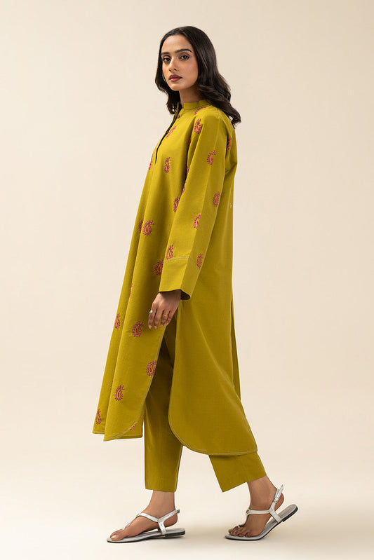 2 PIECE EMBROIDERED DOBBY SUIT (PRET)