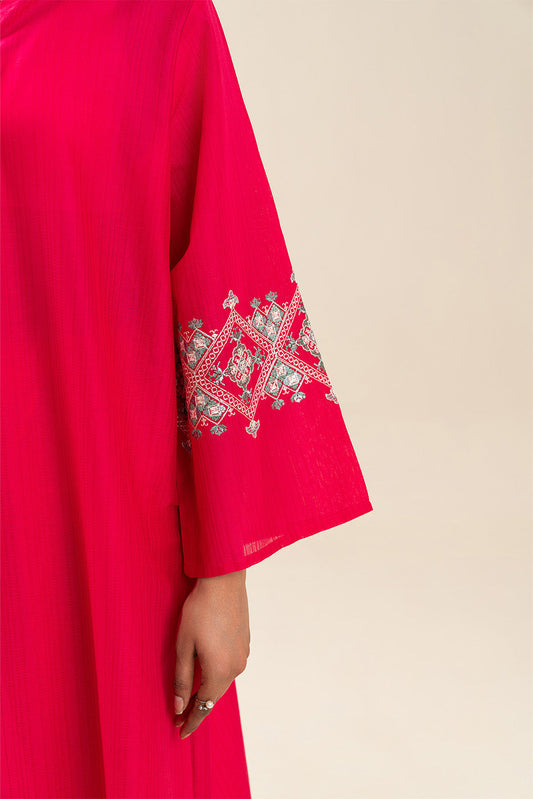 EMBROIDERED DORIA DOBBY SHIRT (PRET)
