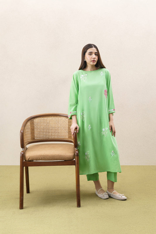 2 PIECE EMBROIDERED YARN DYED SUIT (PRET)