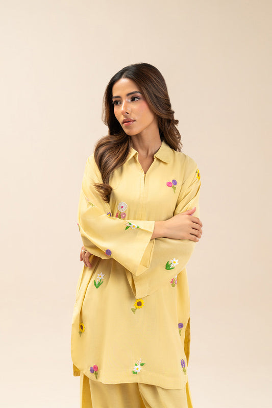 2 PIECE EMBROIDERED YARN DYED SUIT (PRET)