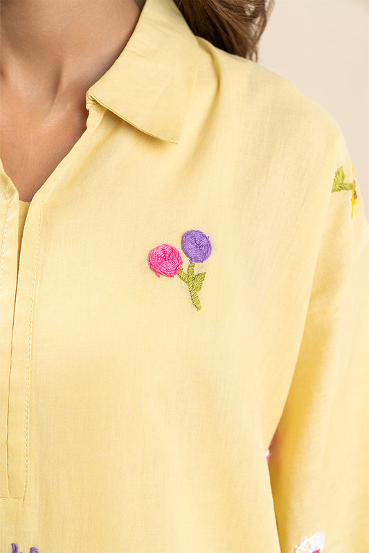 2 PIECE EMBROIDERED YARN DYED SUIT (PRET)