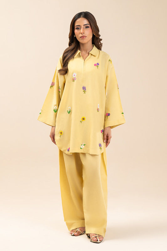 2 PIECE EMBROIDERED YARN DYED SUIT (PRET)