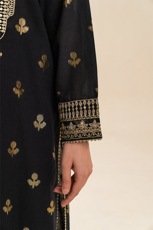 2 PIECE EMBROIDERED LUREX JACQUARD SUIT (PRET)