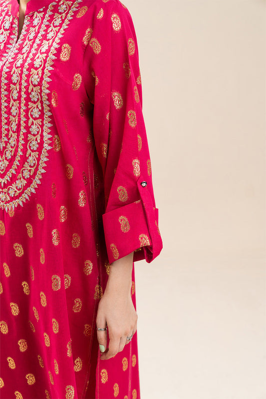 EMBROIDERED LUREX JACQUARD SHIRT (PRET)