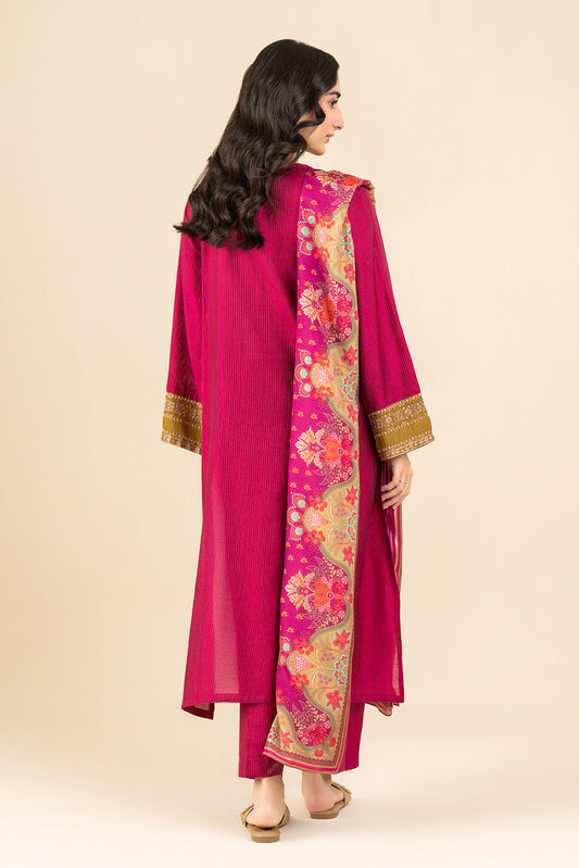 3 PIECE EMBROIDERED TWO TONE MISSOURI SUIT (PRET)