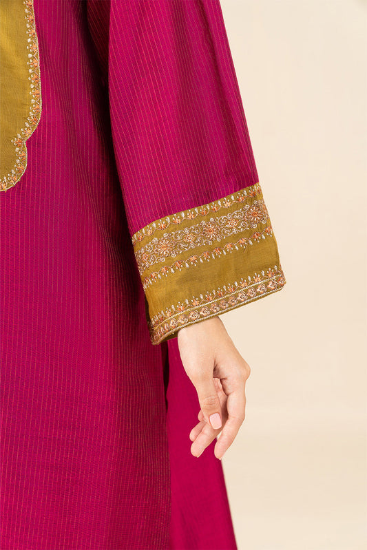 3 PIECE EMBROIDERED TWO TONE MISSOURI SUIT (PRET)