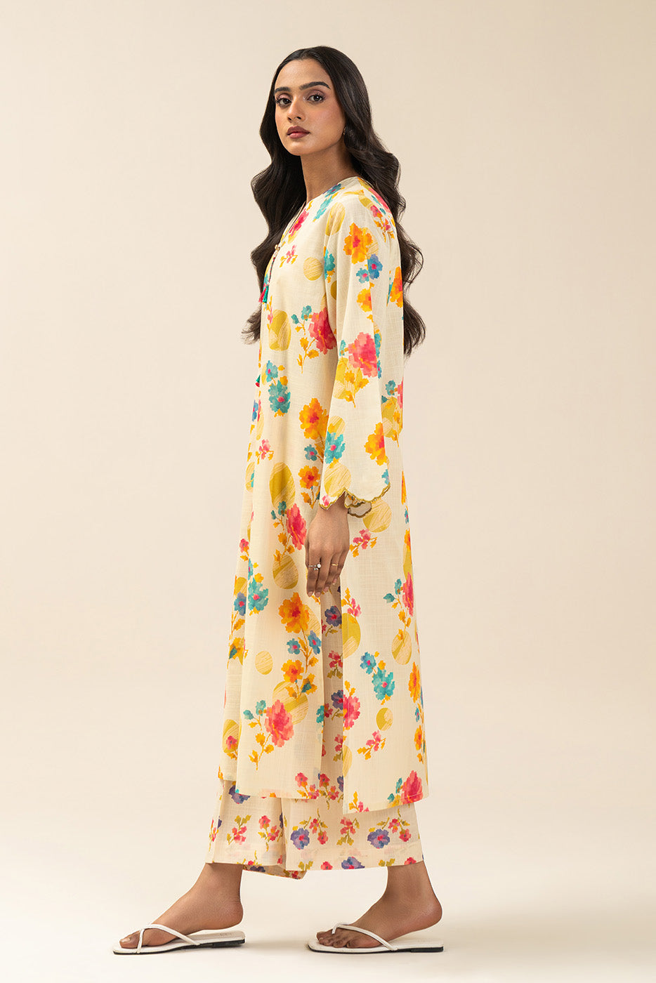2 PIECE PRINTED TWO WAY SLUB SUIT (PRET)