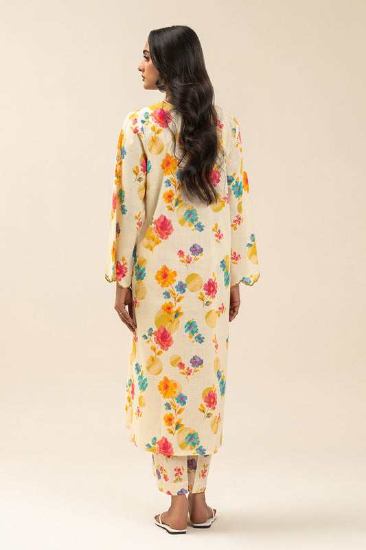 2 PIECE PRINTED TWO WAY SLUB SUIT (PRET)