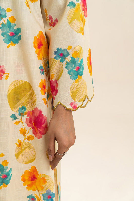 2 PIECE PRINTED TWO WAY SLUB SUIT (PRET)