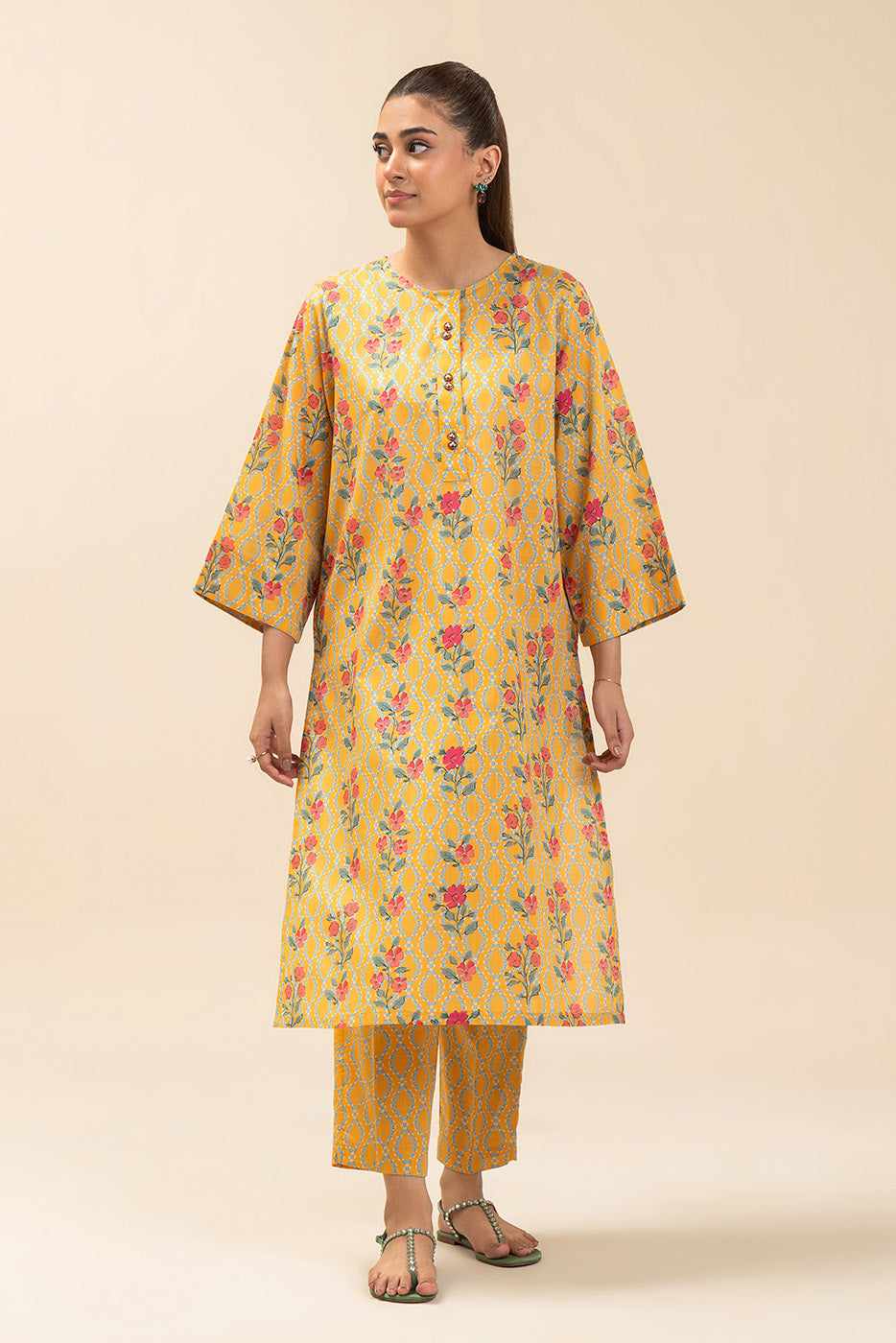 2 PIECE PRINTED WAY SLUB SUIT (PRET)