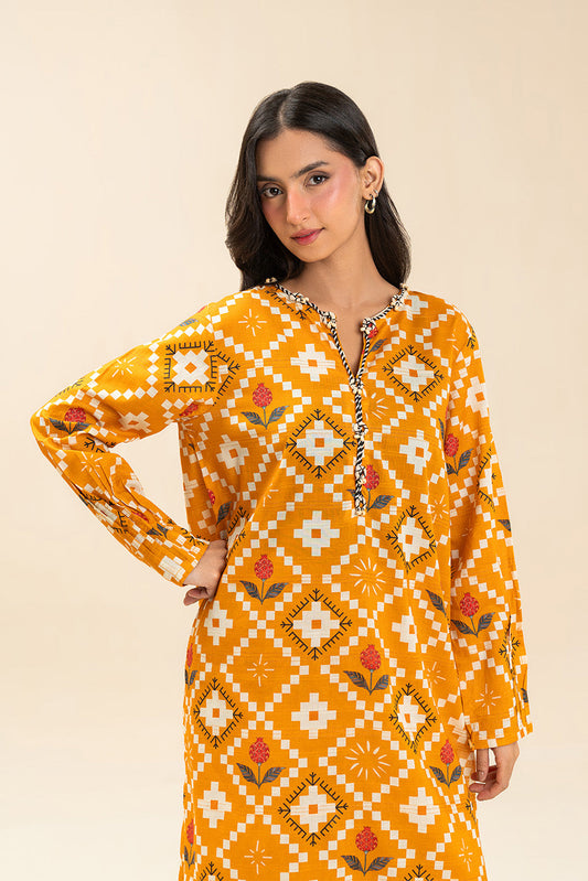 2 PIECE PRINTED LUREX LAWN SUIT (PRET)