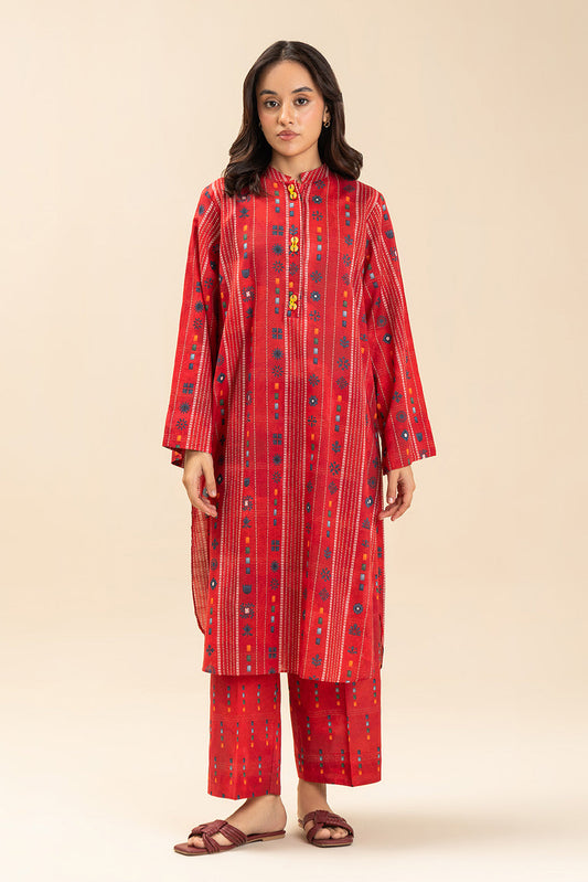 2 PIECE PRINTED LUREX LAWN SUIT (PRET)