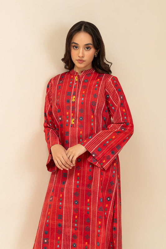 PRINTED LUREX LAWN SHIRT (PRET)