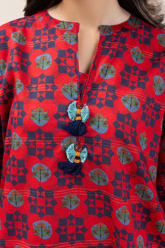 PRINTED LUREX LAWN SHIRT (PRET)