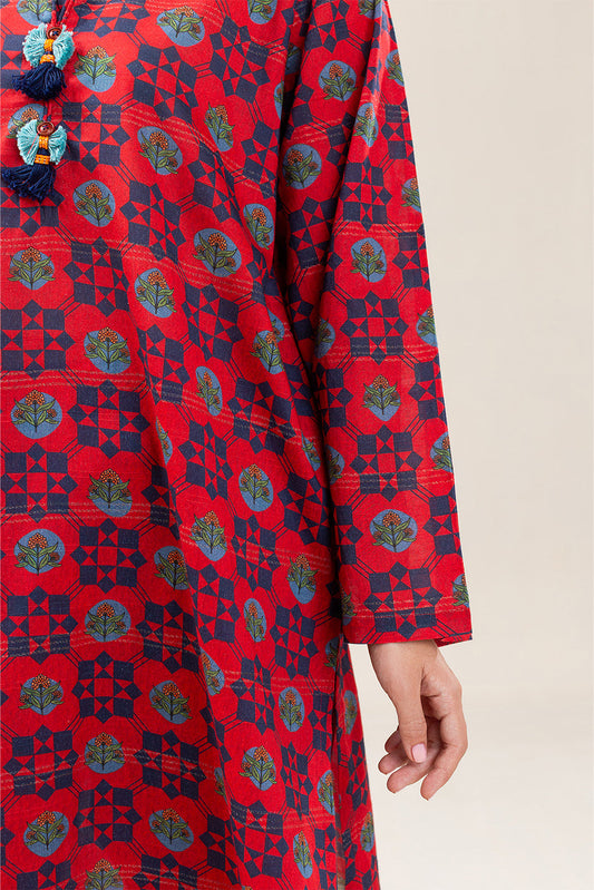 PRINTED LUREX LAWN SHIRT (PRET)