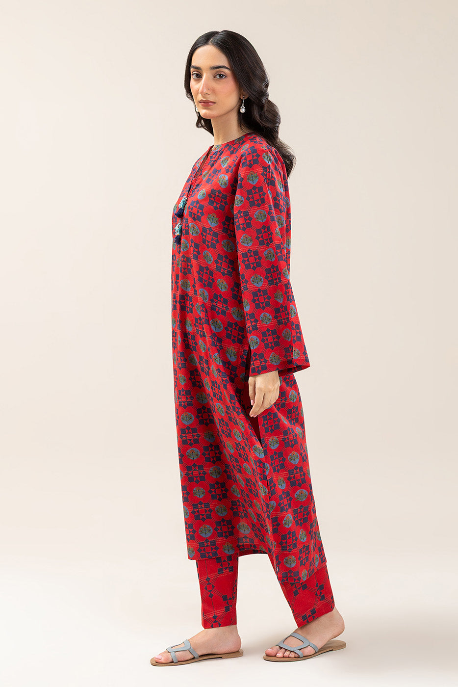 PRINTED LUREX LAWN SHIRT (PRET)