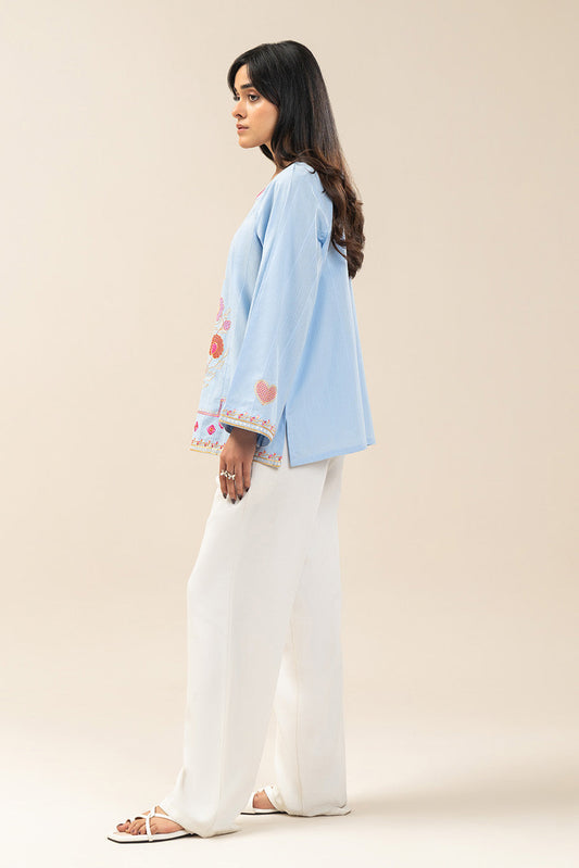 EMBROIDERED DOBBY BLOUSE (FUSION)