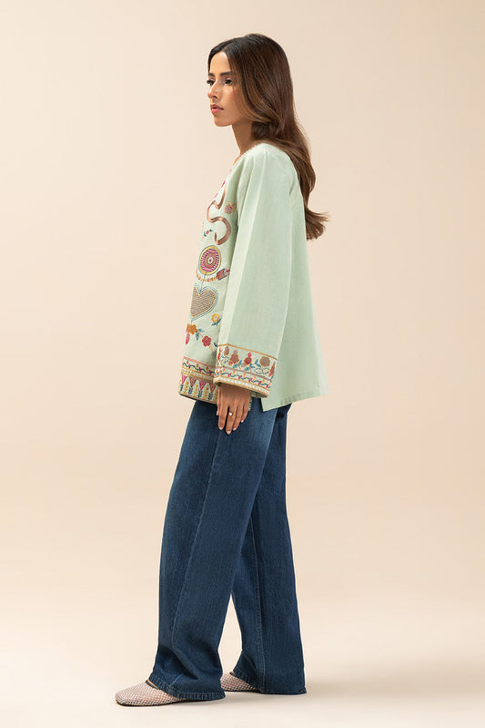 EMBROIDERED SLUB TOP (FLOW)