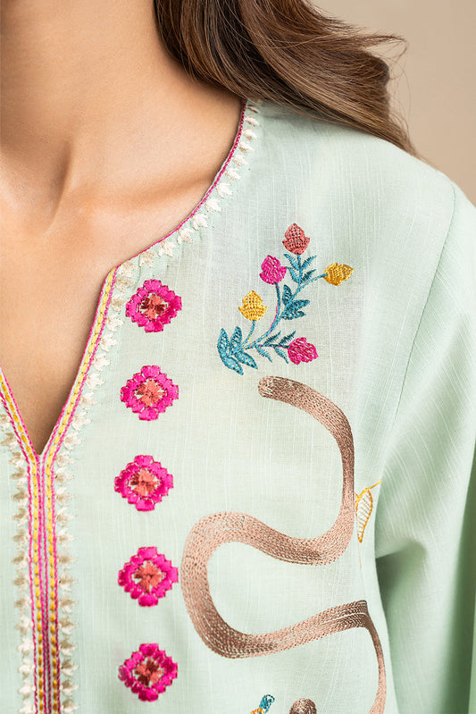 EMBROIDERED SLUB TOP (FLOW)