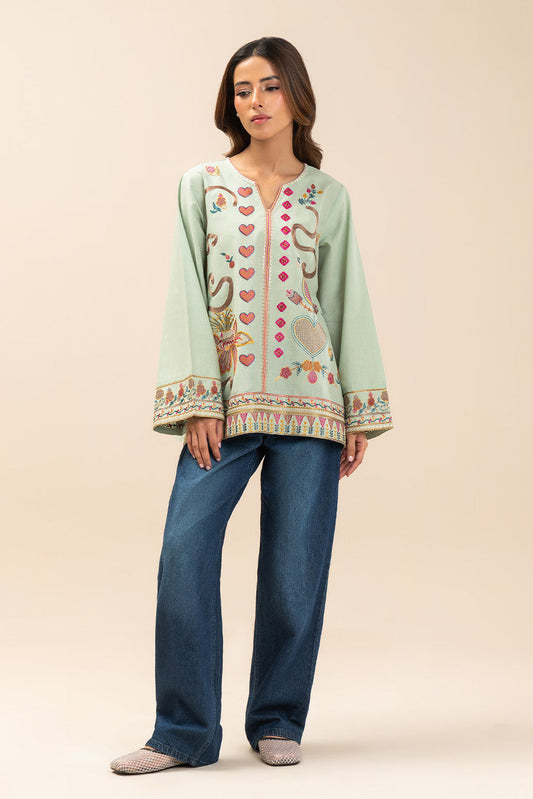 EMBROIDERED SLUB TOP (FLOW)