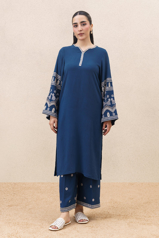 2 PIECE EMBROIDERED POLY CREPE SUIT (FLOW)