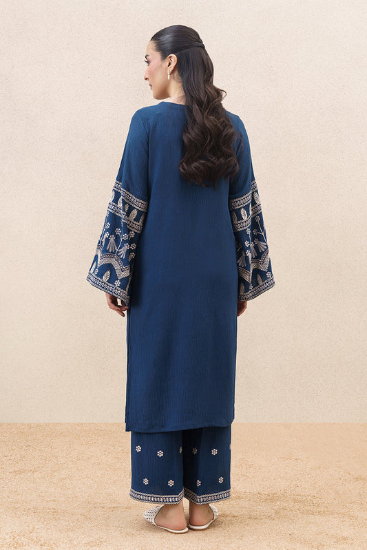 2 PIECE EMBROIDERED POLY CREPE SUIT (FLOW)