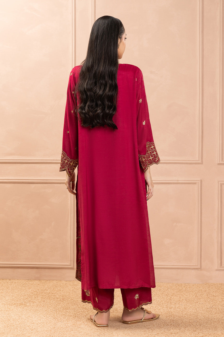 2 PIECE EMBROIDERED RAW SILK SUIT (LUXURY PRET)