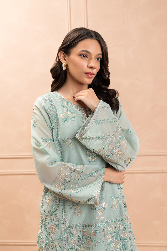 2 PIECE EMBROIDERED PAPER COTTON SUIT (LUXURY PRET)