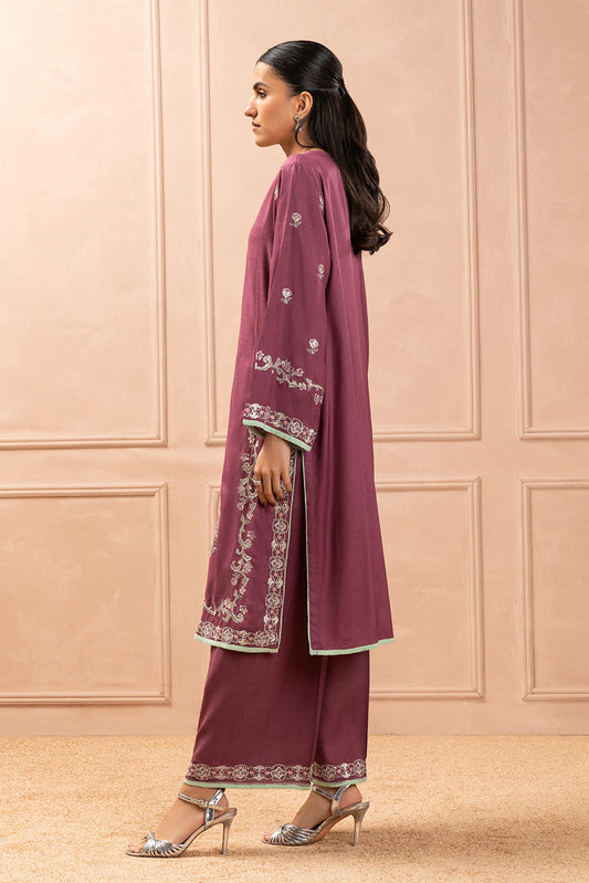 2 PIECE EMBROIDERED RAW SILK SUIT (LUXURY PRET)