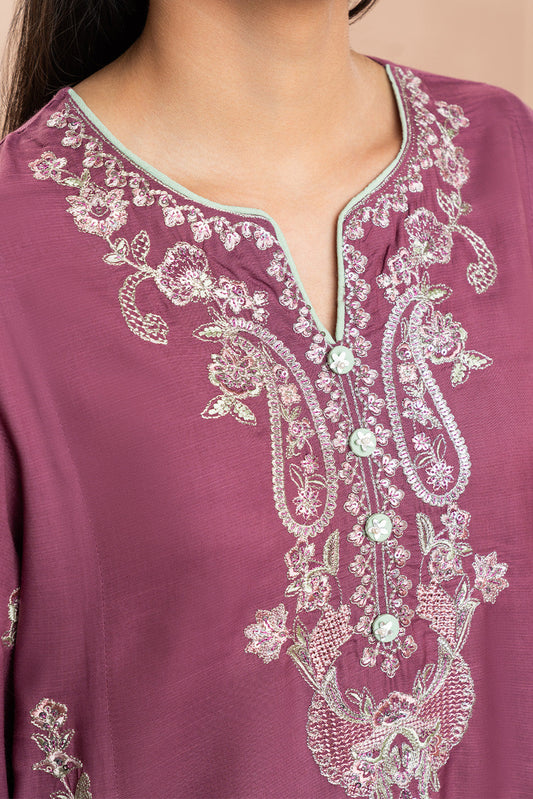 2 PIECE EMBROIDERED RAW SILK SUIT (LUXURY PRET)