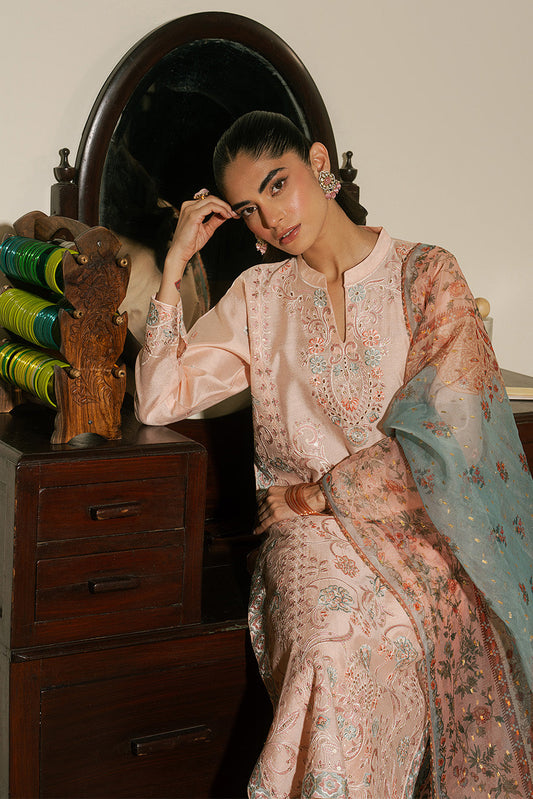 3 PIECE EMBROIDERED TWO TONE SUIT (LUXURY PRET)