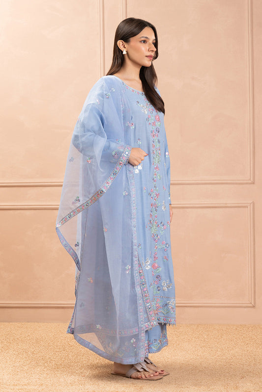 3 PIECE EMBROIDERED RAW SILK SUIT (LUXURY PRET)