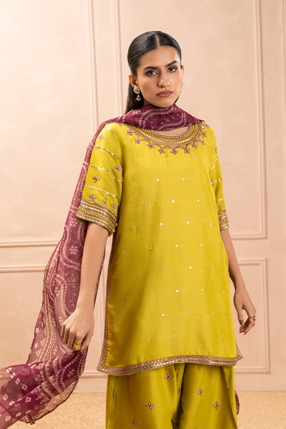 3 PIECE EMBROIDERED RAW SILK SUIT (LUXURY PRET)