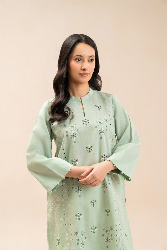 EMBROIDERED SLUB SHIRT (PRET)
