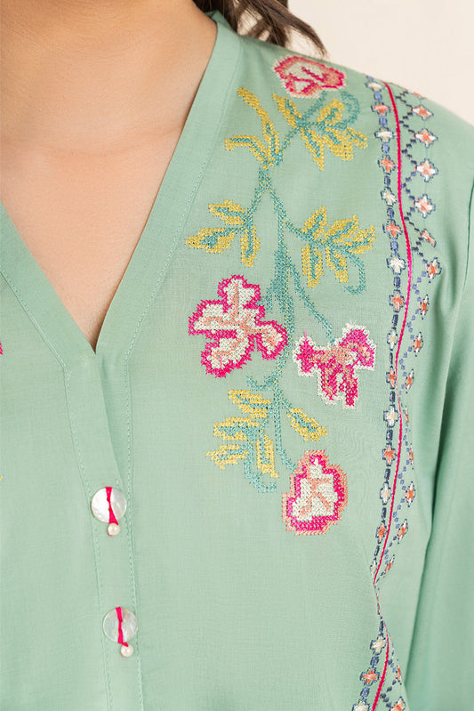 EMBROIDERED LAWN SHIRT (PRET)
