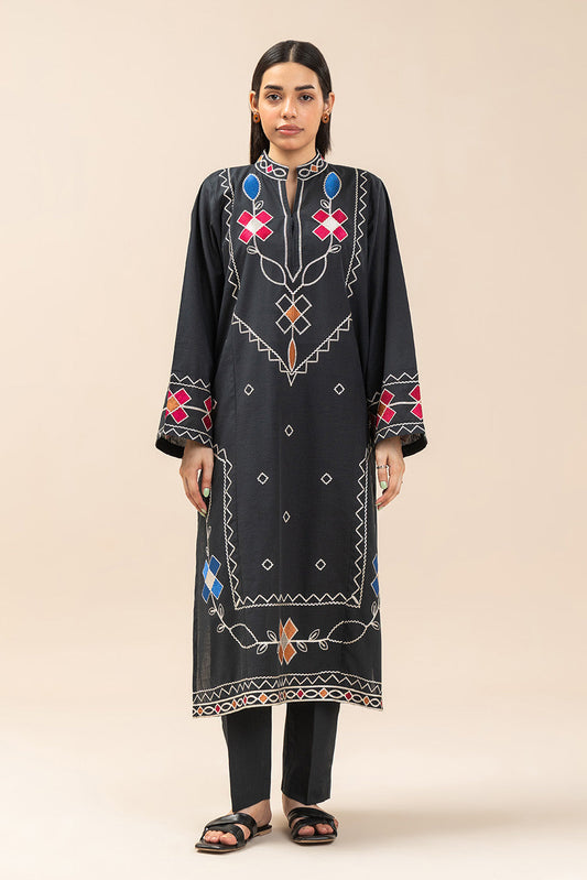 2 PIECE EMBROIDERED SLUB SUIT (PRET)