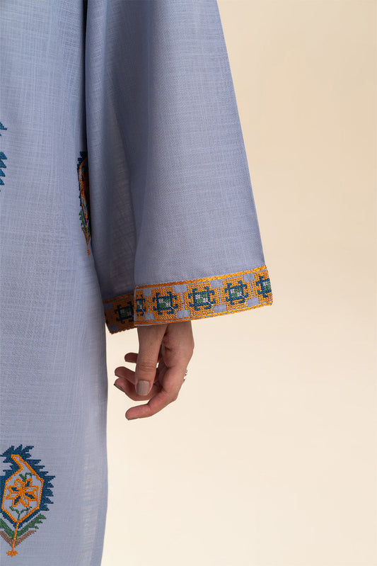 2 PIECE EMBROIDERED TWO WAY SLUB SUIT (PRET)