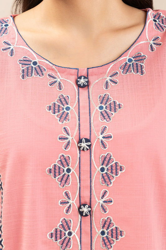2 PIECE EMBROIDERED TWO WAY SLUB SUIT (PRET)