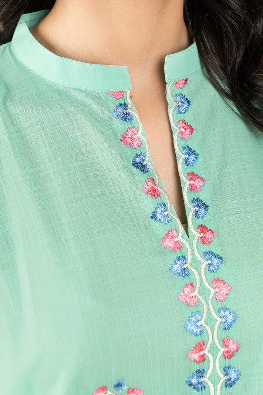 2 PIECE EMBROIDERED TWO WAY SLUB SUIT (PRET)