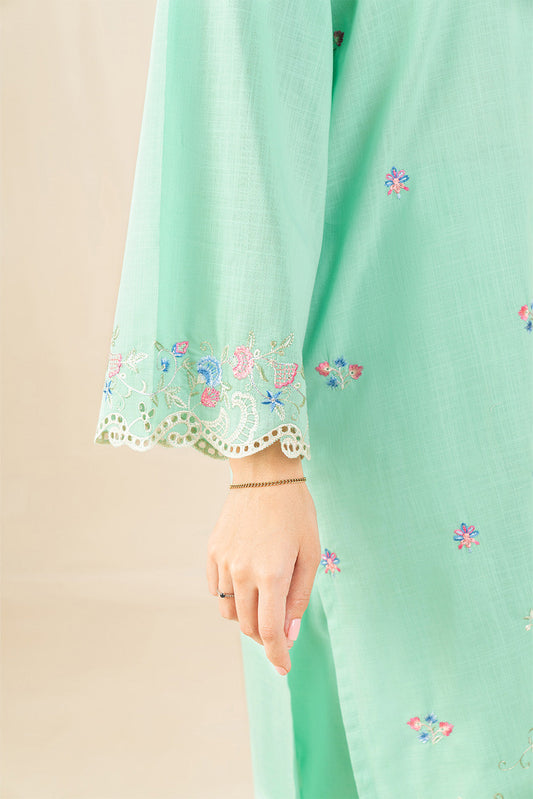 2 PIECE EMBROIDERED TWO WAY SLUB SUIT (PRET)