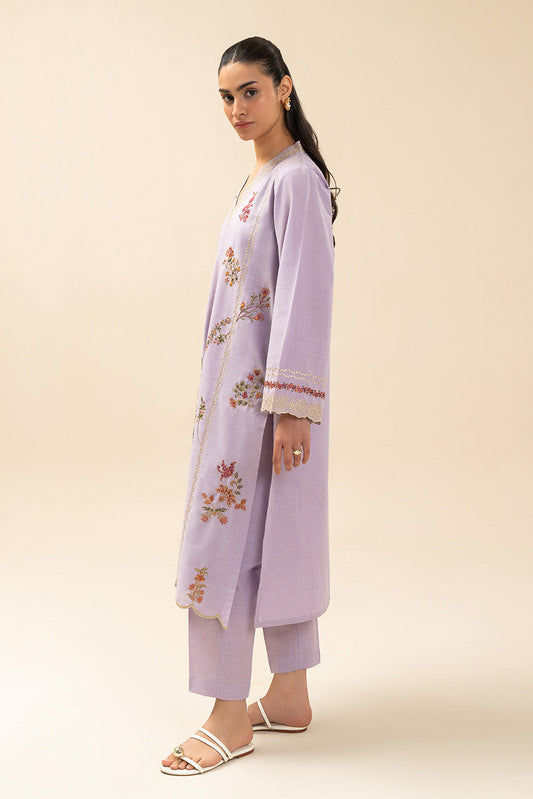 2 PIECE EMBROIDERED TWO WAY SLUB SUIT (PRET)