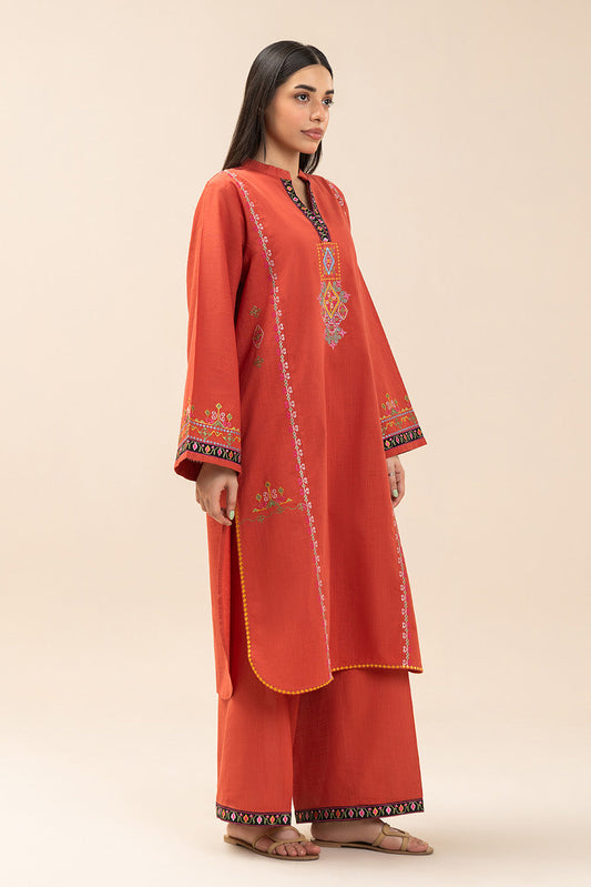 2 PIECE EMBROIDERED TWO WAY SLUB SUIT (PRET)