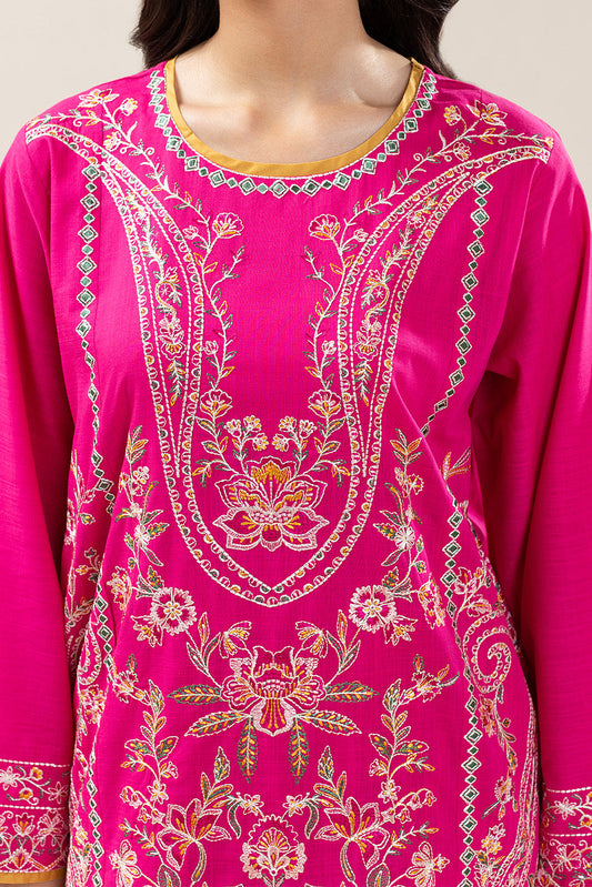 2 PIECE EMBROIDERED TWO WAY SLUB SUIT (PRET)