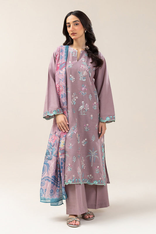 2 PIECE EMBROIDERED TWO WAY SLUB SUIT (PRET)