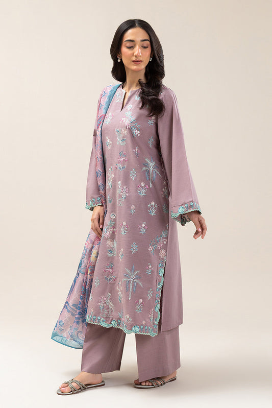 2 PIECE EMBROIDERED TWO WAY SLUB SUIT (PRET)