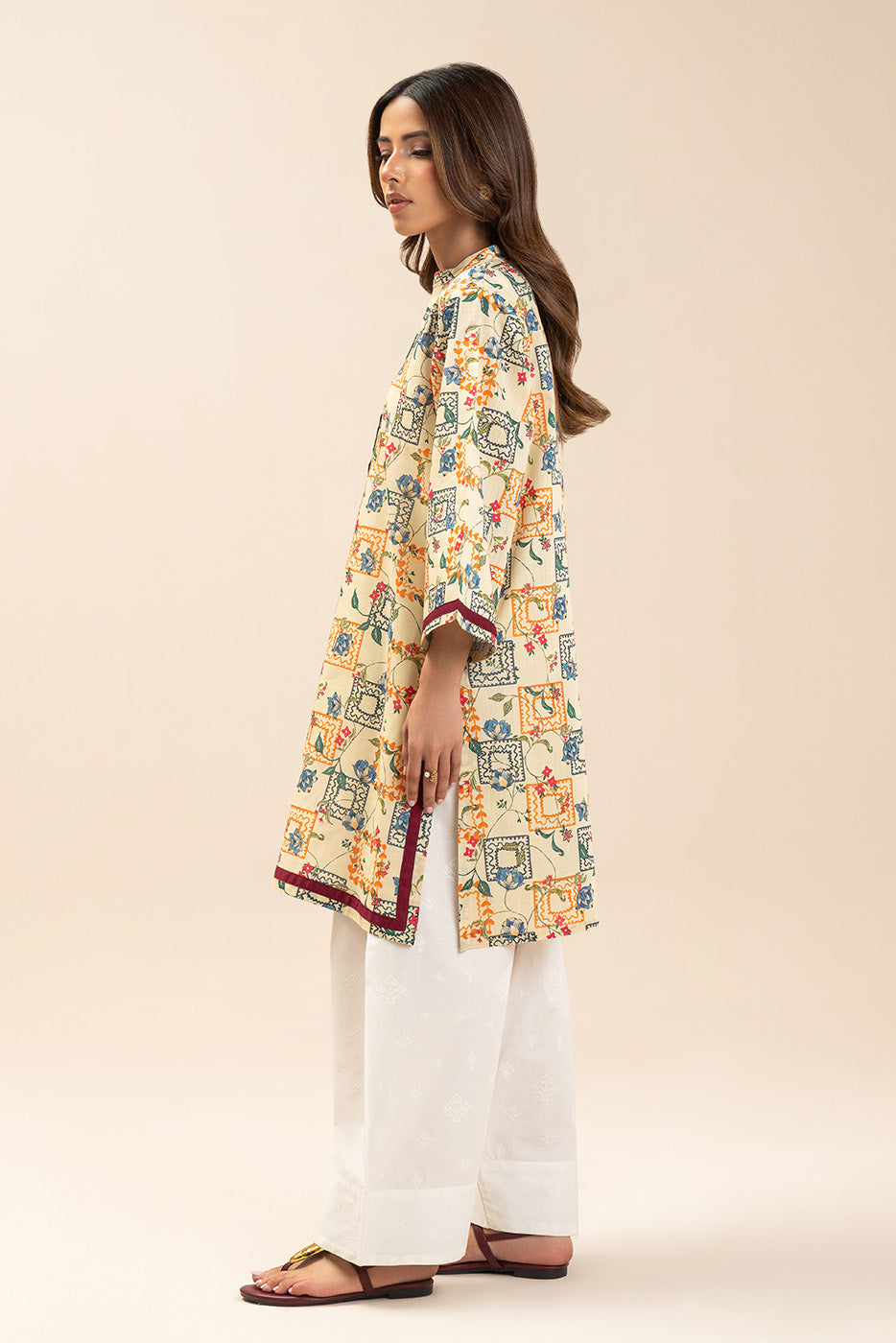 PRINTED TWO WAY SLUB SHIRT (PRET)