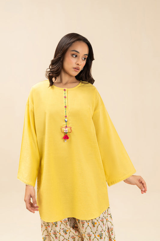 2 PIECE EMBROIDERED SLUB SUIT (FLOW)