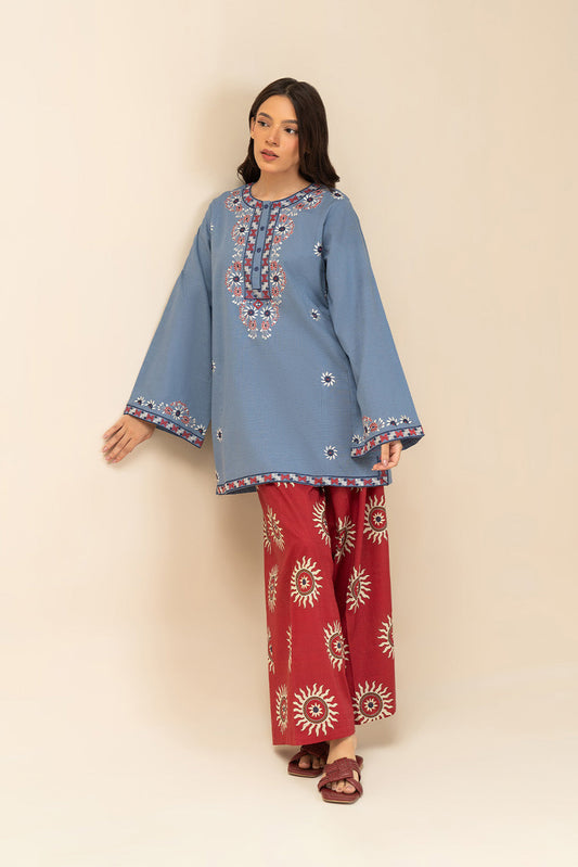 EMBROIDERED SLUB SHIRT (FLOW)