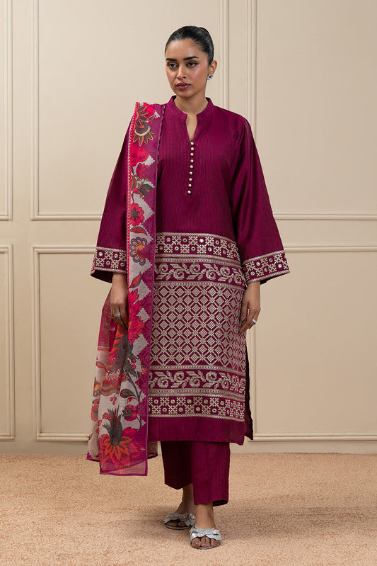 3 PIECE EMBROIDERED TWO TONE MISSOURI SUIT (HIGH CASUAL)