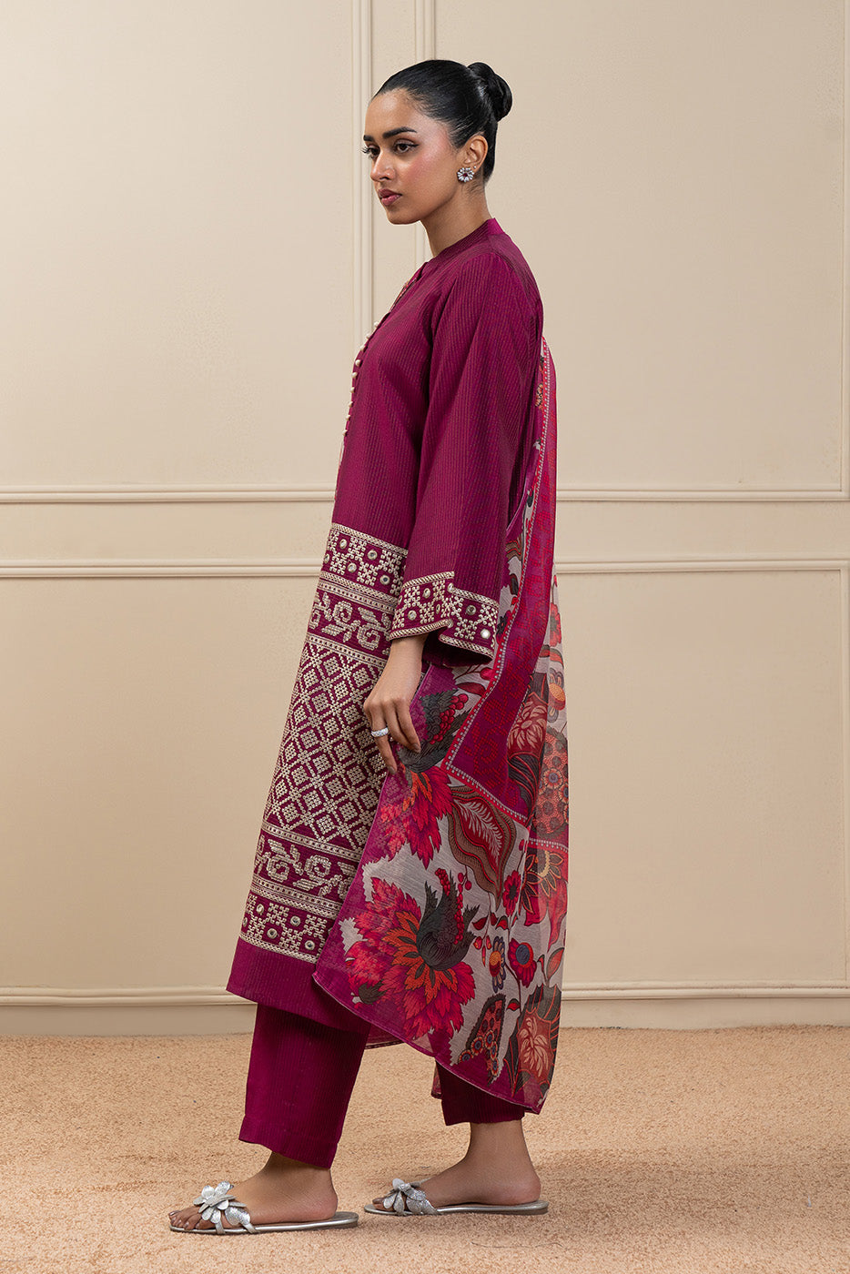 3 PIECE EMBROIDERED TWO TONE MISSOURI SUIT (HIGH CASUAL)